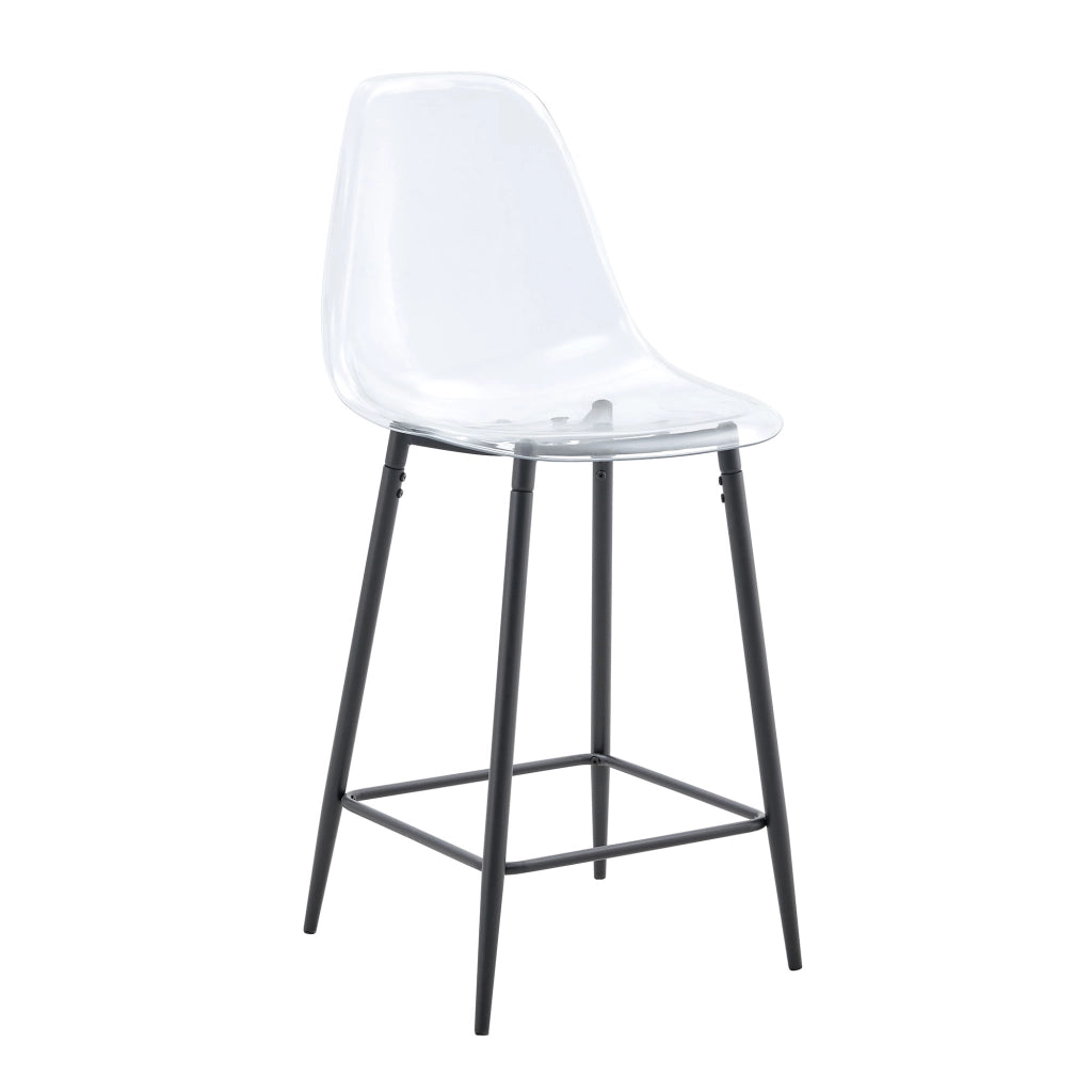 SGABELLO ALTO Trasparente 66,5x48,0x37,0 cm Plastica Nero