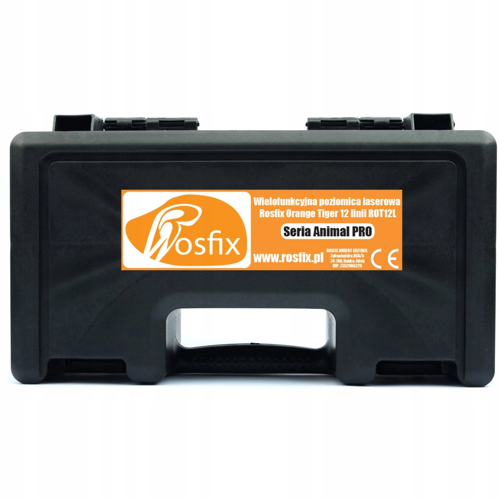 Livella Laser Rosfix Orange Tiger ROT12L – 12 Linee, Set con Treppiede 43-120cm, Occhiali Protettivi, Targa Verde