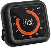 Timer – Timer Oplaadbare fino a 11 ore e 59 minuti, con display VA, regolabile volume e luminosità (nero).