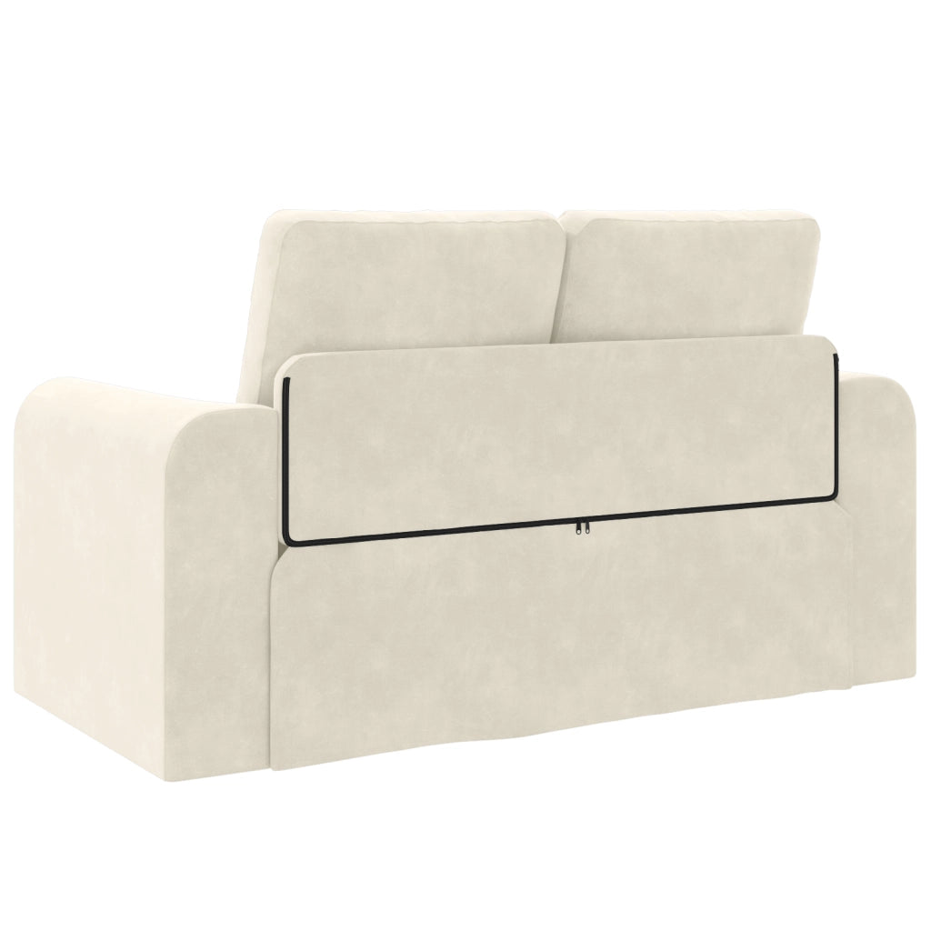 Divano a Letto 2-in-1 Panna 148x71x83 cm in Velour