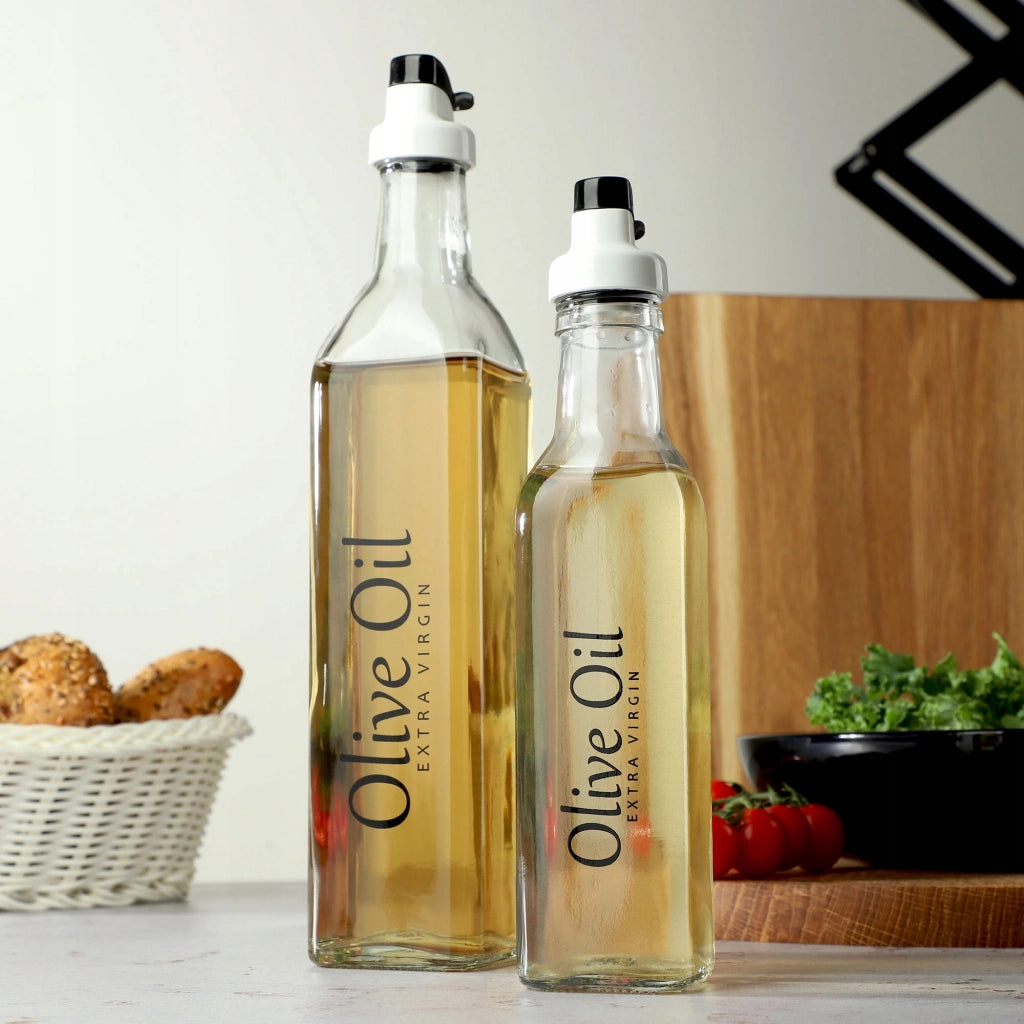 Bottiglia in vetro KADAX per olio d'oliva con dosatore da 250 ml.