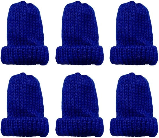 Set di 6 Eier Caldi in Tessuto Blu Scuro - Accessori per Colazione - Idee Regalo per Bambini - Articoli per Fai da Te - Cestino di 6 pezzi