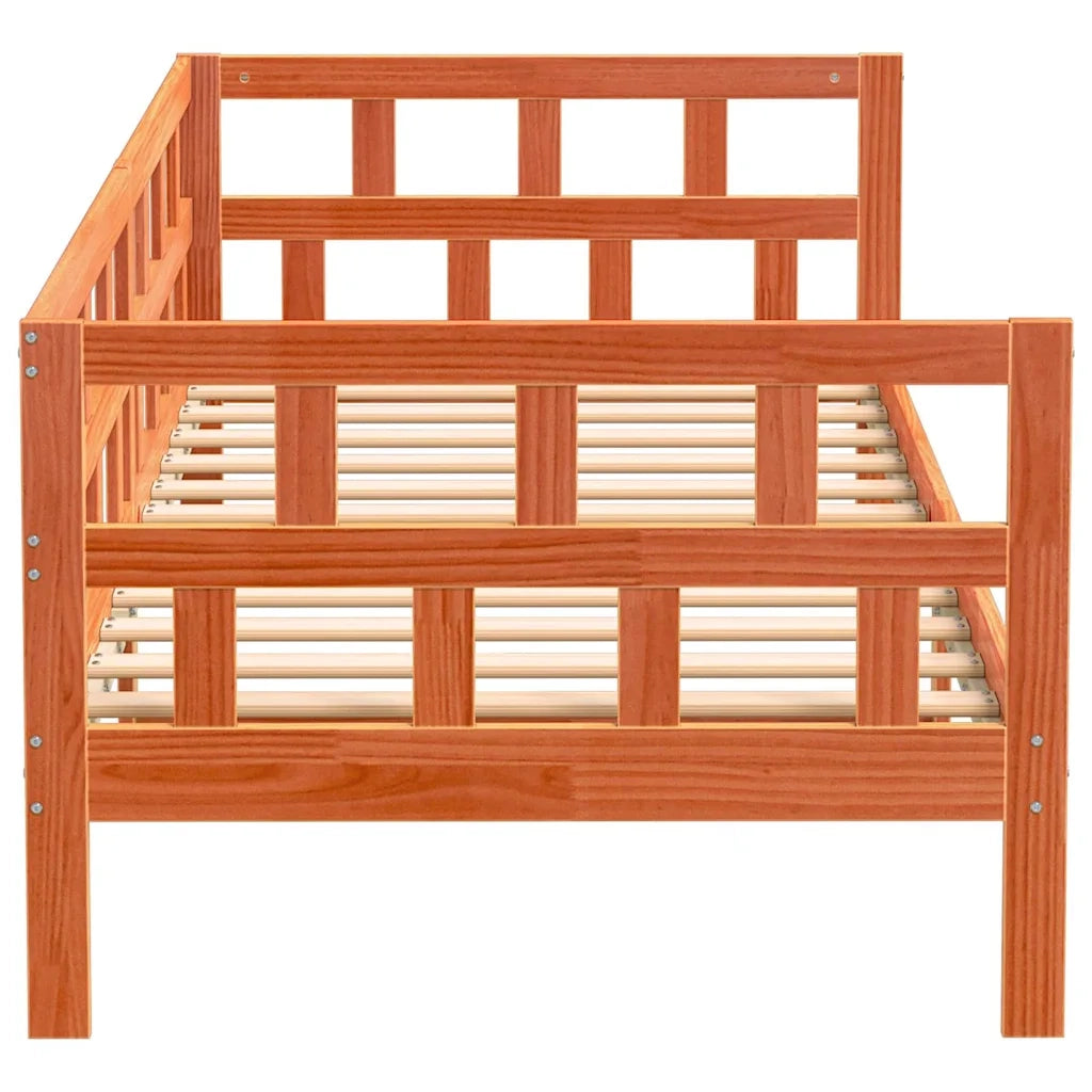 Dormeuse senza Materasso Marrone Cera 90x200 cm Legno di Pino 844408