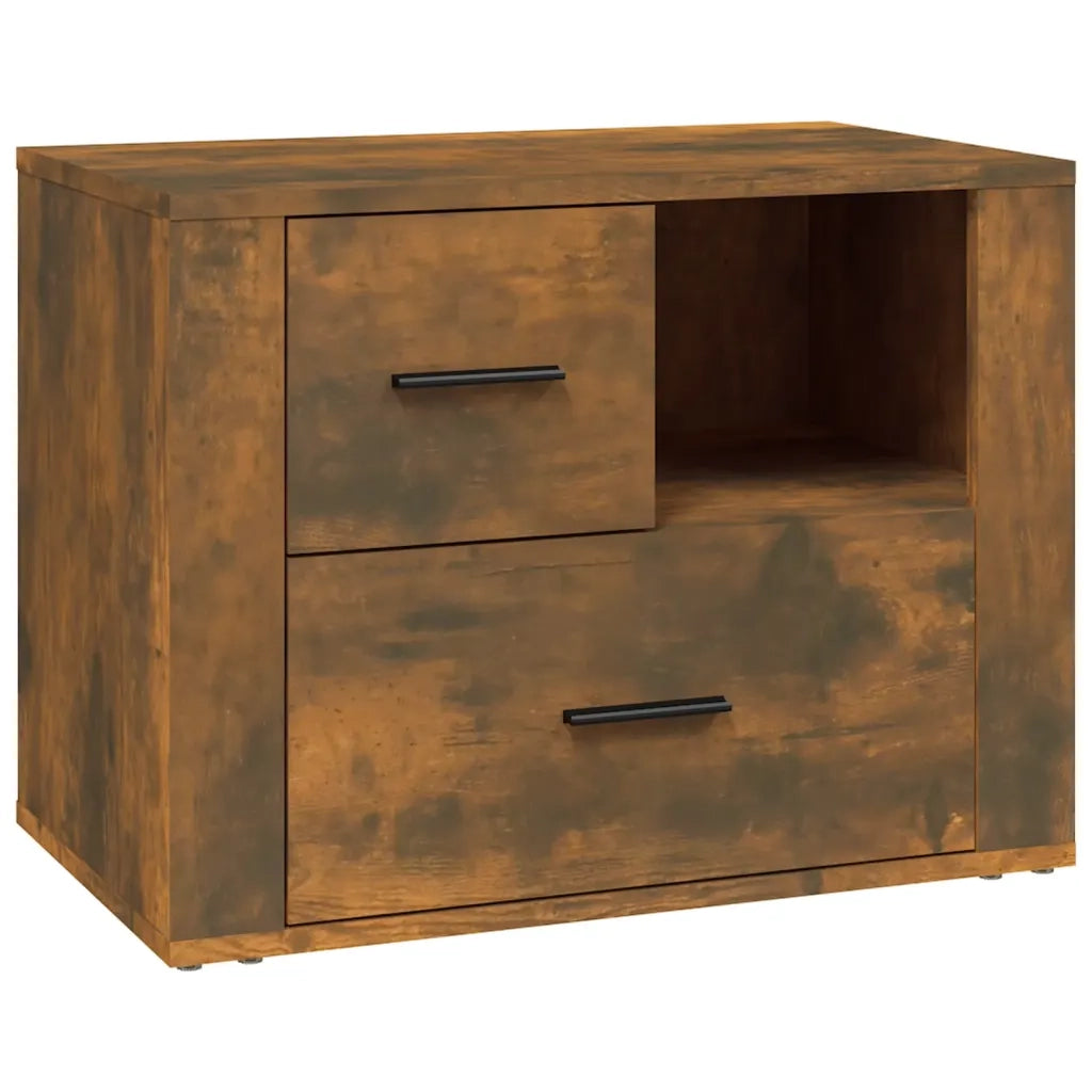 Comodino-Tavolino da notte Rovere Fumo 60x36x45 cm Legno Multistrato