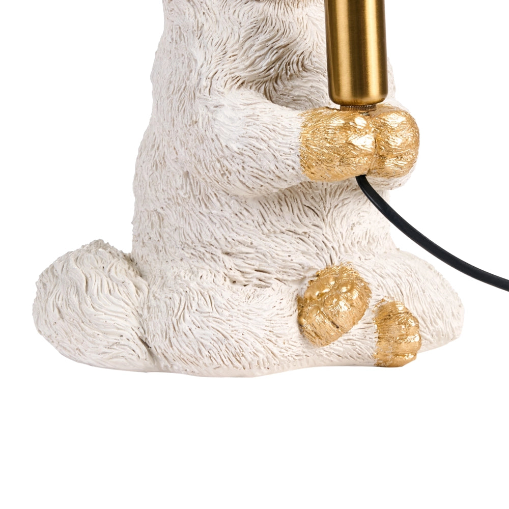 Lampada da tavolo in poliresina bianca a forma di gatto lampada da comodino a tema animale lampada da lettura per soggiorno e camera da letto