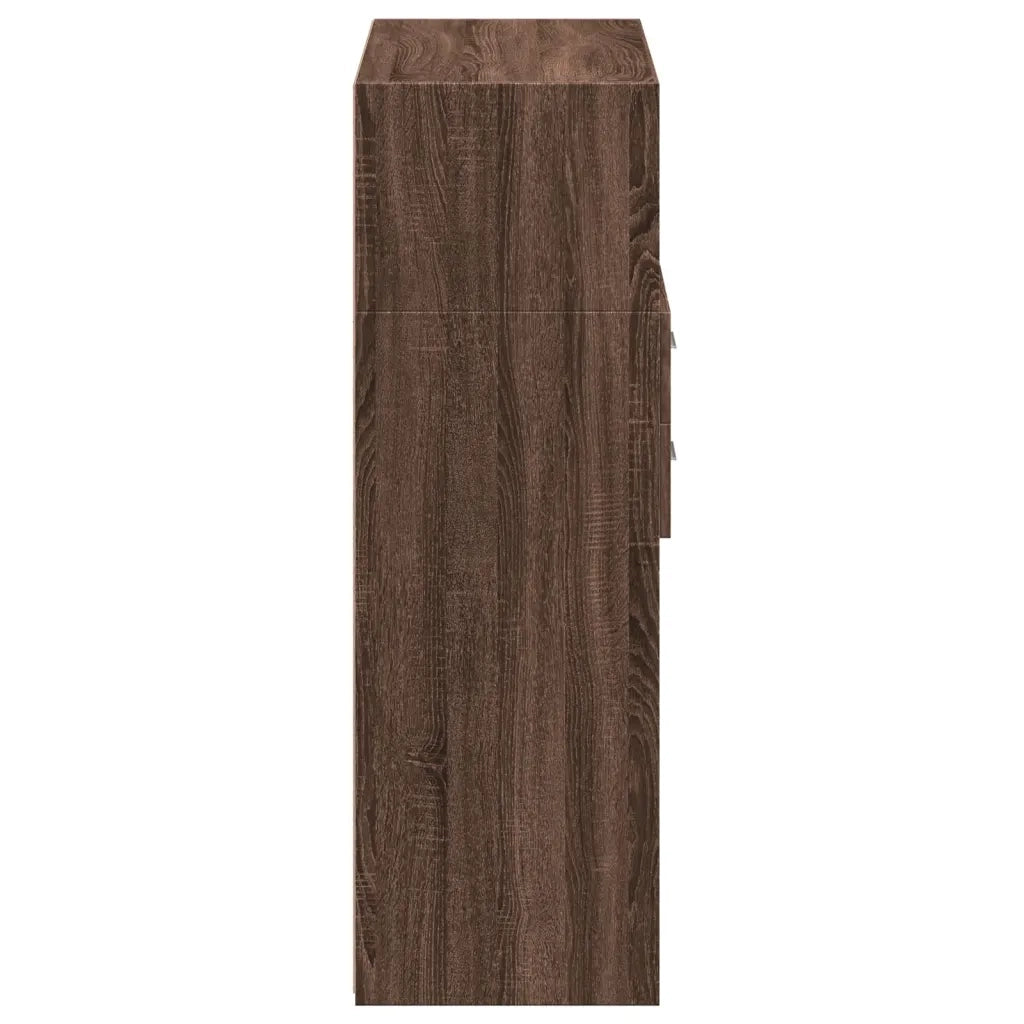 Credenza Rovere Marrone 80x42,5x124 cm in Legno Multistrato