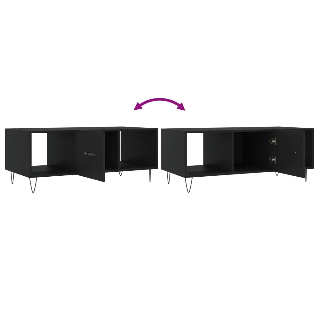 Tavolino da Salotto Nero 102x50x40 cm in Legno Multistrato 829293