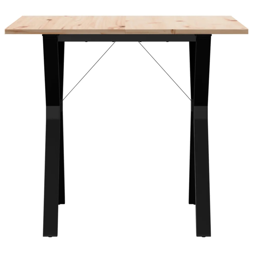 Tavolo da Pranzo Telaio a Y 90x90x75 cm Legno Pino e Acciaio 3282718