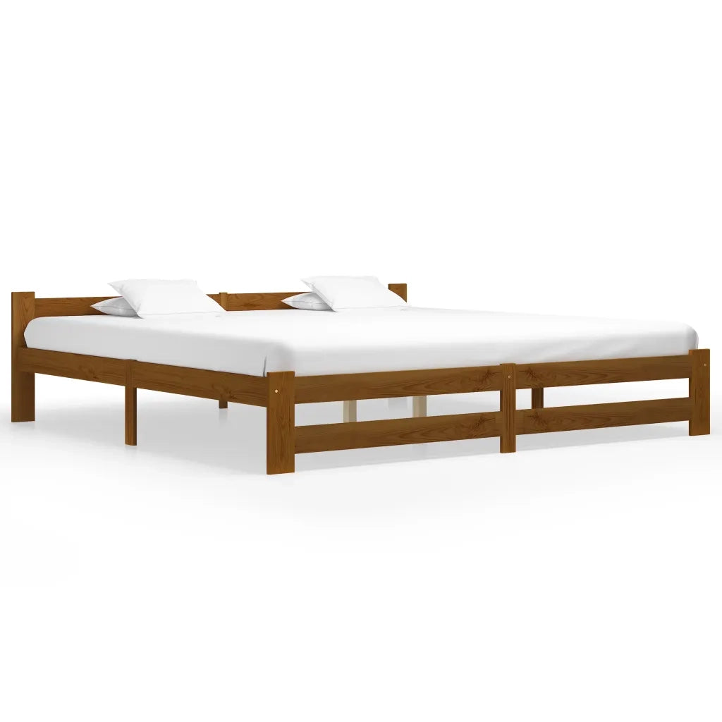 Giroletto senza Materaso Ambrato in Legno Massello 200x200 cm