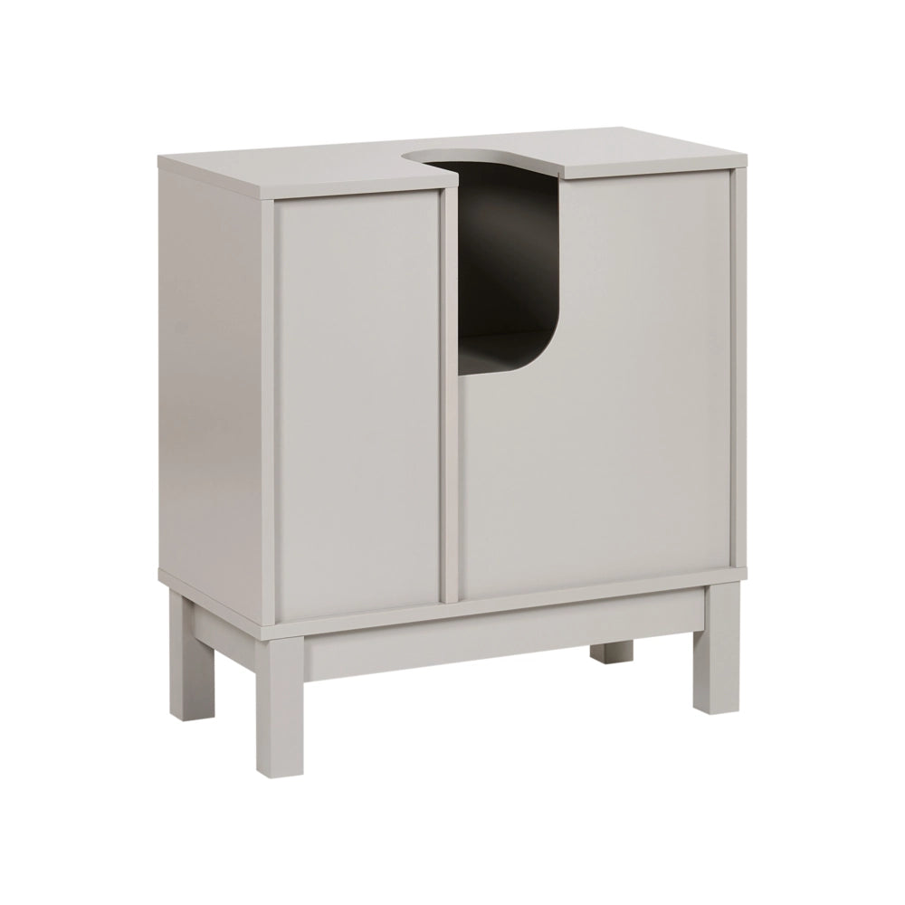 Mobile da bagno a colonna in MDF con ripiani, colore beige chiaro stile tradizionale