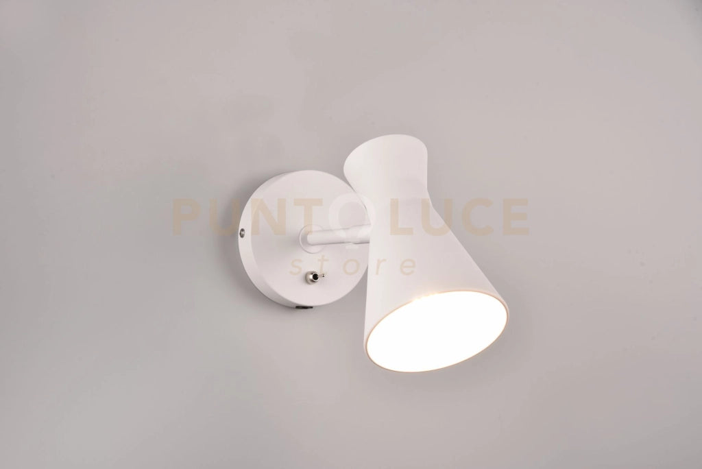 ENZO APPLIQUE DOPPIO CONO METALLO BIANCO H. 16,5CM  1 LUCE ATTACCO E27