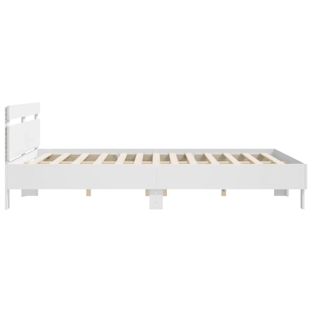 Giroletto con LED senza Materasso-Struttura Letto Bianco 180x200 cm 657933