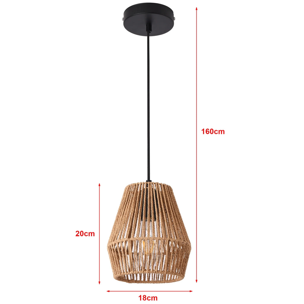 Lampadario a sospensione in corda intrecciata Liverpool 160 x 18 cm beige lux.pro 03_0007476