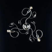 Plafoniera in ferro cromato lucido con strass in cristallo 3 luci 47xh.21 cm
