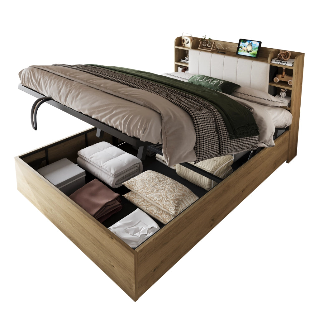 Letto Contenitore in Legno con USB ¨C MINIMAL ¨C Matrimoniale 180x200