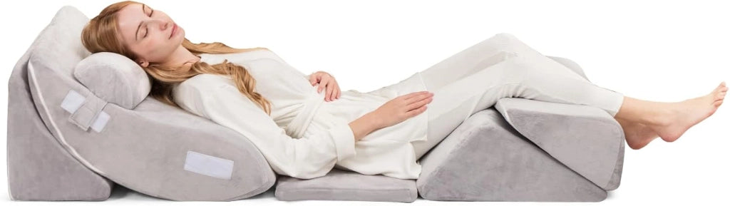 Set di 6 cuscini con zeppa in memory foam, cuscino da lettura con poggiatesta e cuscino gambe rialzate per dopo la chirurgia, gravidanza, sonno laterale