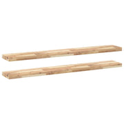 2 pz Mensole da Parete | Scaffali a Parete | Ripiano a parete 120x20x4 cm Legno Acacia Non Trattato