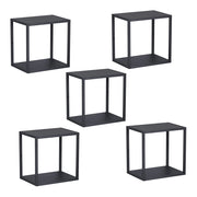 Set di 5 mensole da parete in acciaio nero 28 x 28 x 20 cm 03_0010663