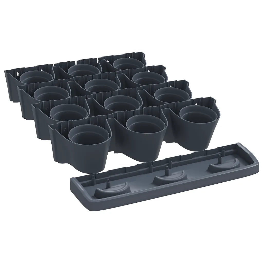 2 pz Set per Piante Giardino Verticale 1Antracite Polipropilene