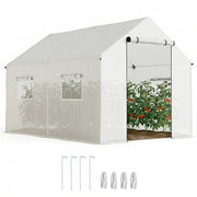 Serra Tunnel 2x3x2 m con 4 Finestre a Rete e Porta con Cerniera ¨C zephmum ¨C Bianco