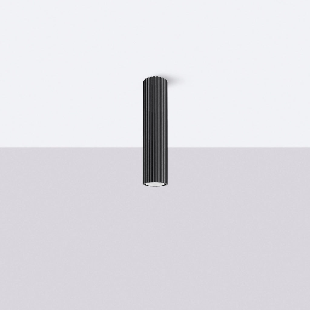 Spot soffitto moderno nero tondo tubo 30cm GU10 Pure Lume