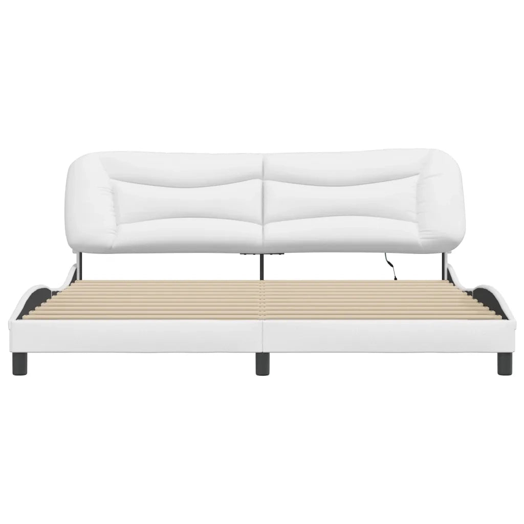 Giroletto con LED senza Materasso-Struttura Letto Hvar Bianco 200x200 cm
