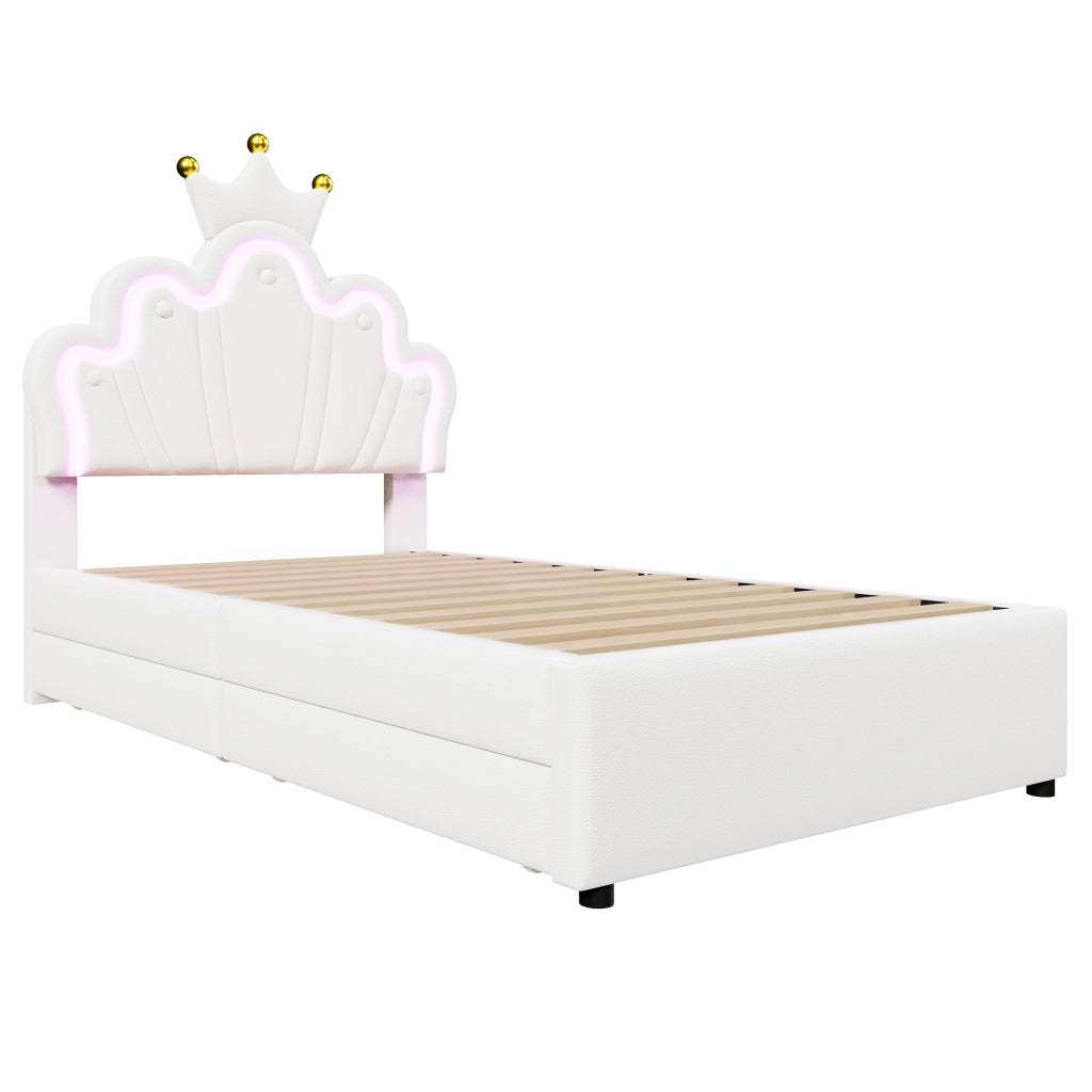 letto imbottito pu bianco 90 x 200 cm