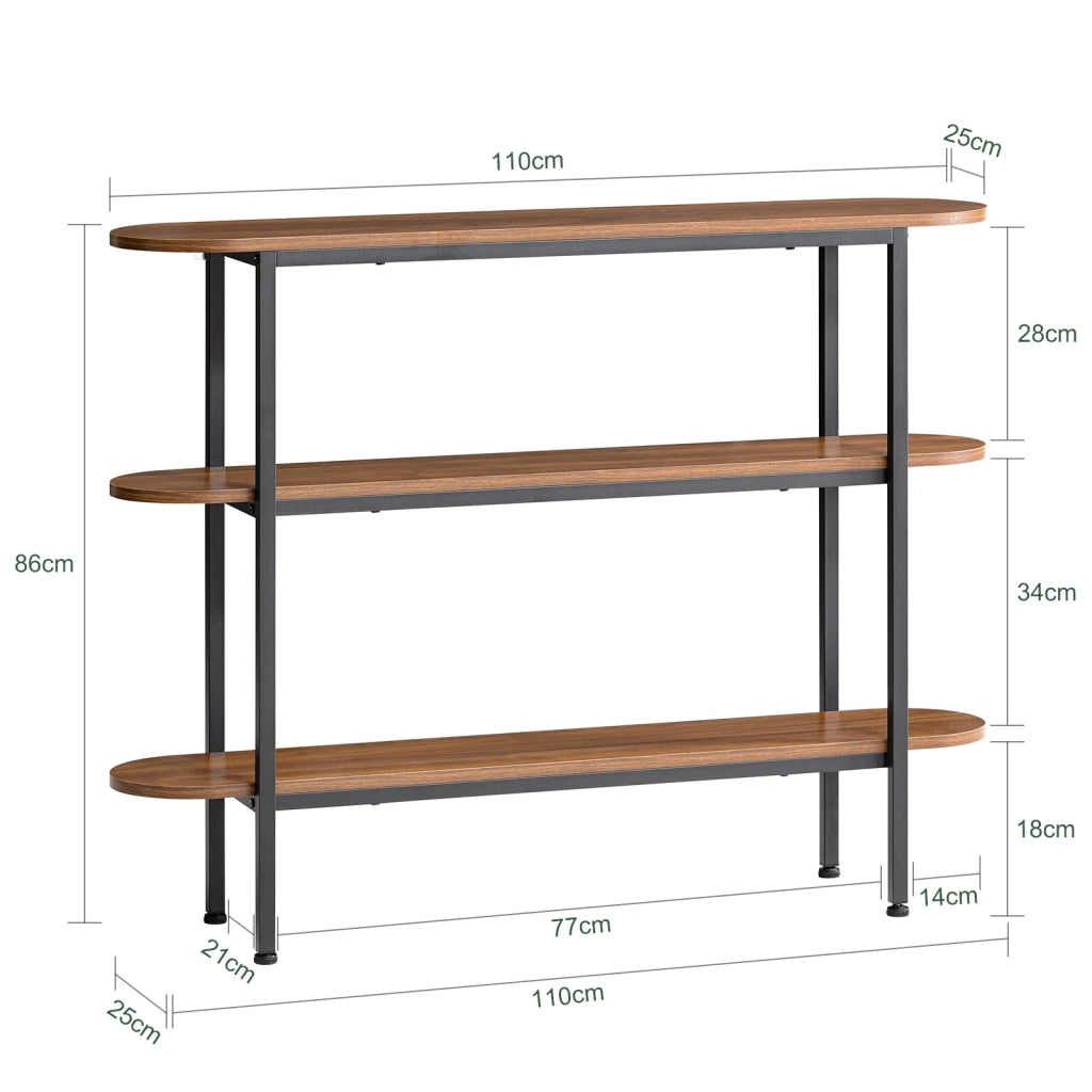 Tavolo Consolle da ingresso Tavolino stretto Tavolo decorativo Marrone 110x25x86cm FSB67-WS SoBuy