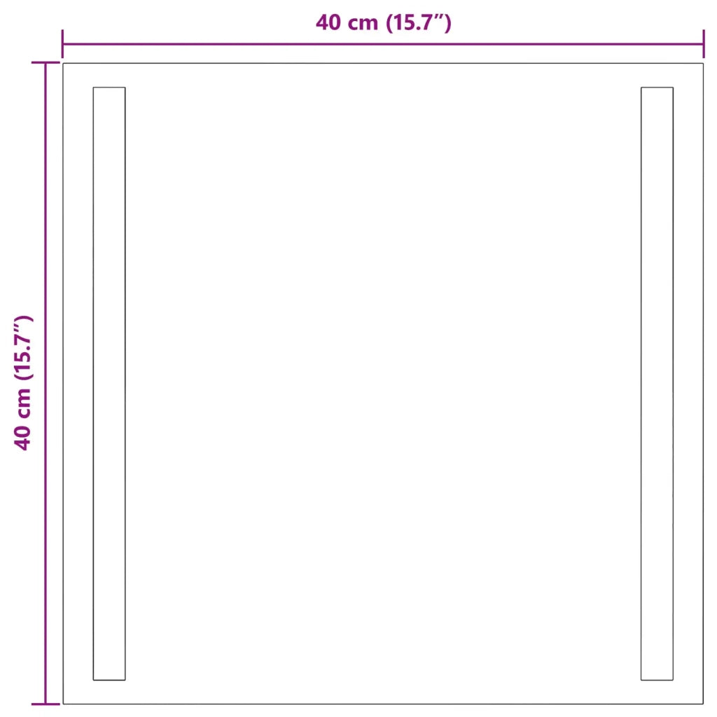 Specchio da bagno LED Trasparente 40 x 40 cm vetro temperato 42045788