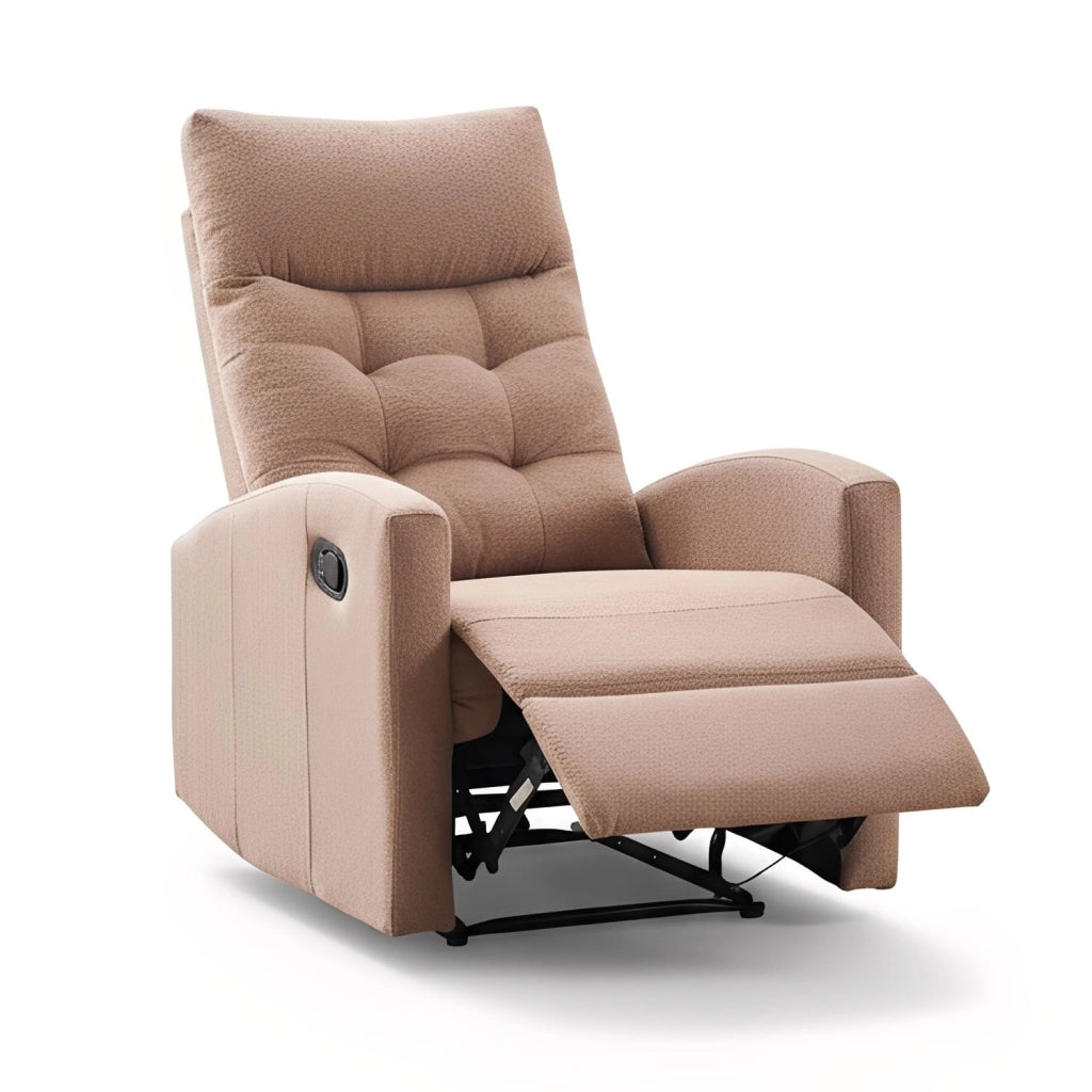 Marvin Poltrona Relax Reclinabile Manuale con Poggiapiedi Solena, Schienale Regolabile Seduta Ergonomica in Tess Tortora