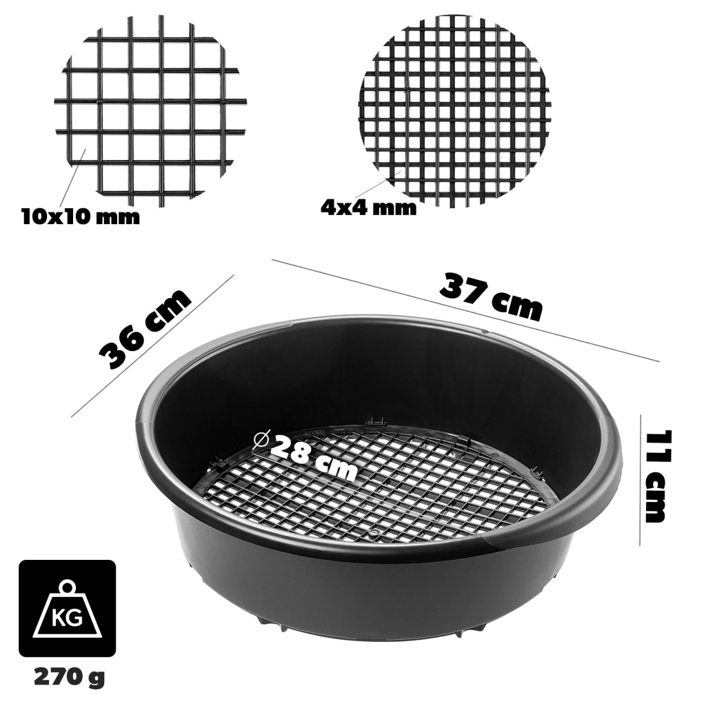 Setaccio da giardino KADAX regolabile da 37 cm per setacciare terra, compost e pietre.