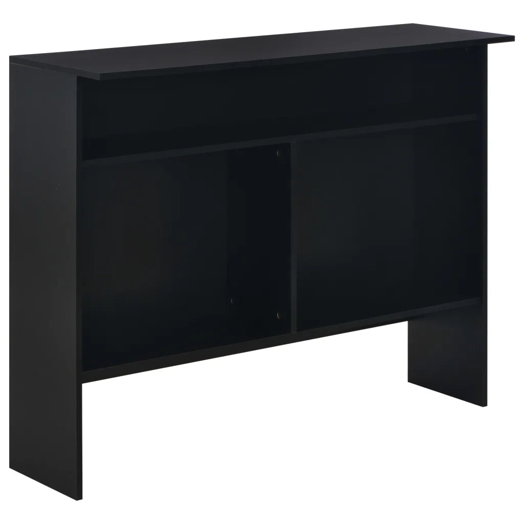 Tavolo da Bar con 2 Piani d'Appoggio Nero 130x40x120 cm 280218