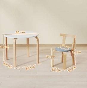 Set tavolo e sedie per bambini 60x60x50 cm in legno multicolore 5 pezzi