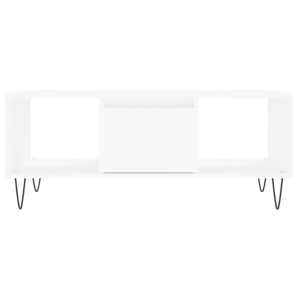 Tavolino da Salotto-Tavolino da soggiorno-Tavolo Bianco 90x50x36,5 cm in Legno Multistrato 463261