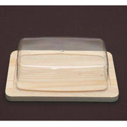 Trade Shop - Formaggiera Porta Formaggio Rettangolare Base In Legno E Cupola Copertura -