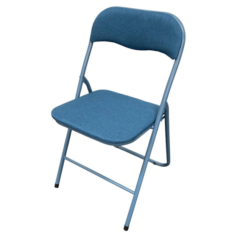 Set di 6 Sedie Pieghevoli Syria In Tessuto Poliestere Blu
