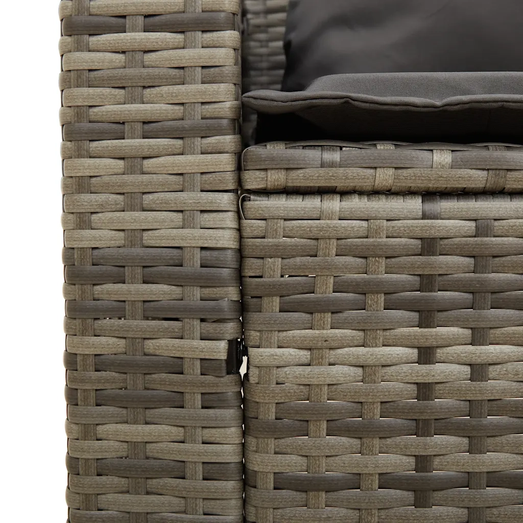 Set Divano da Giardino 5 pz con Cuscini Grigio in Polyrattan