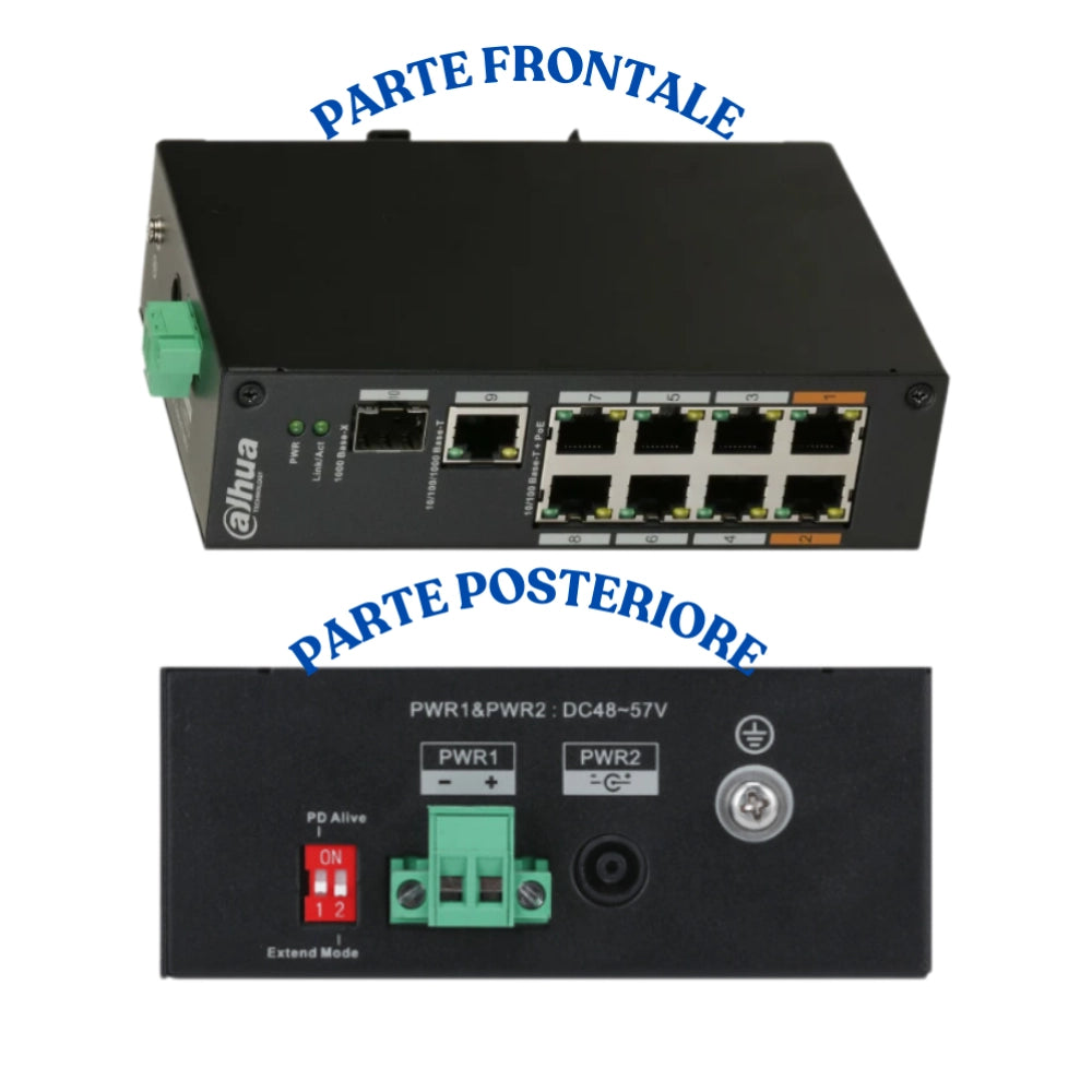 Dahua switch unmanaged desktop 10 porte poe bt 90w