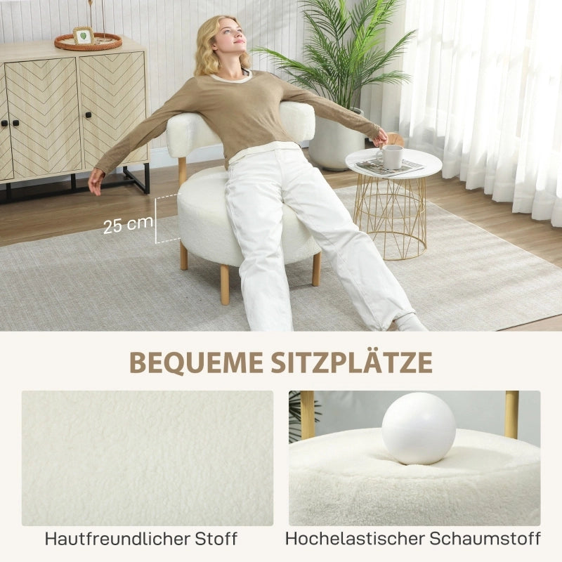 POLTRONA Relax 67 x 67 x 71 cm Poliestere Crema