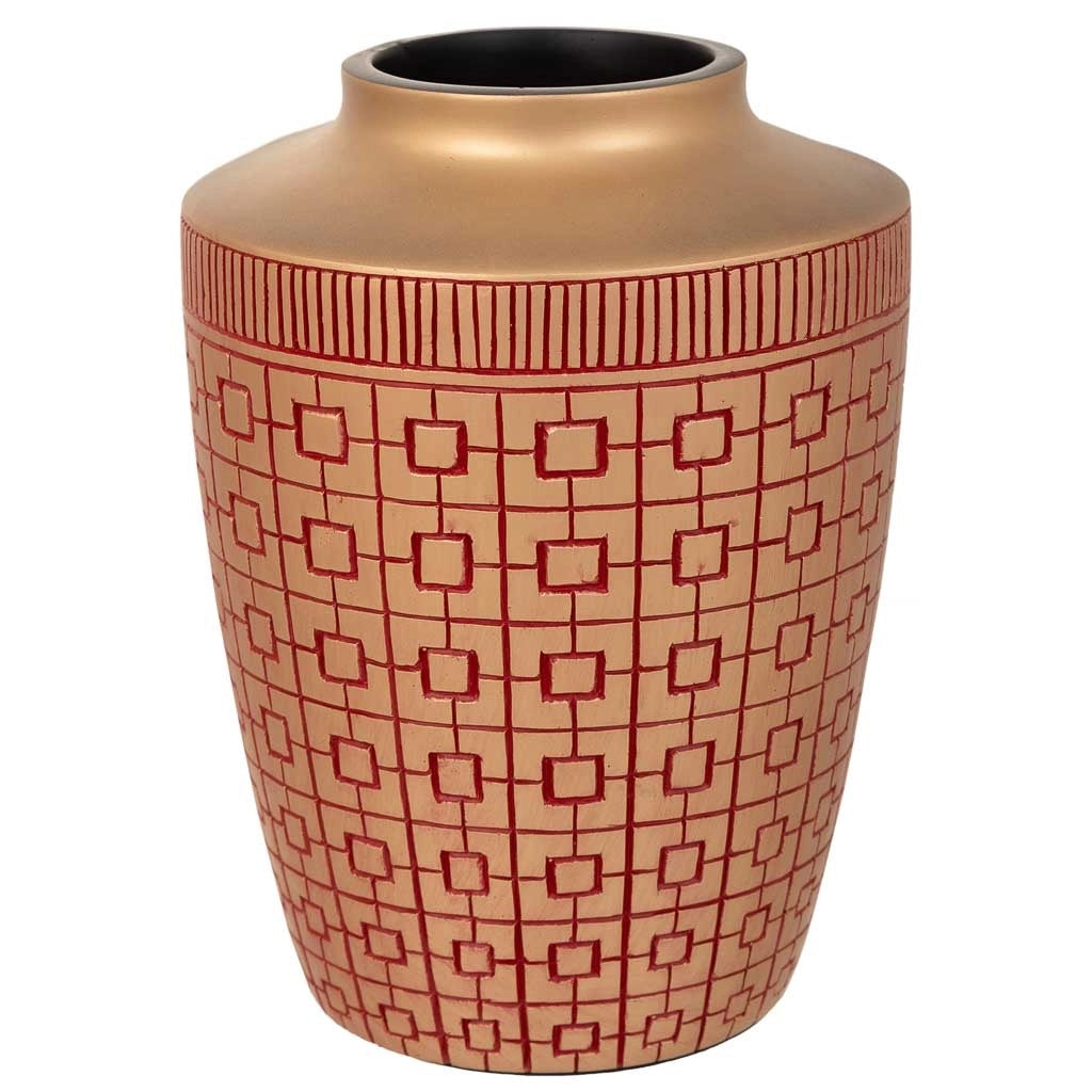 Vaso in poliresina rosso 18x18x24h cm