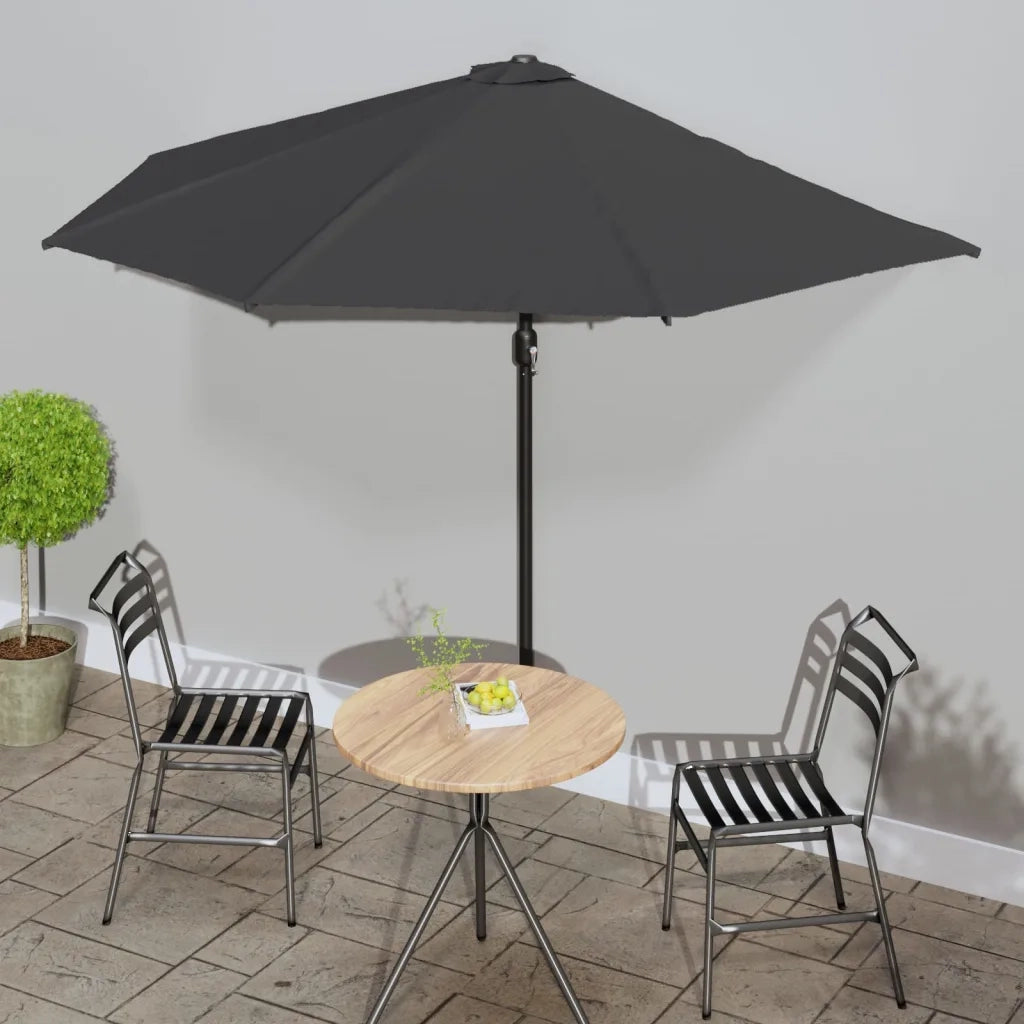 Ombrellone Balcone Palo Alluminio Antracite 300x155 cm a Metà 44593