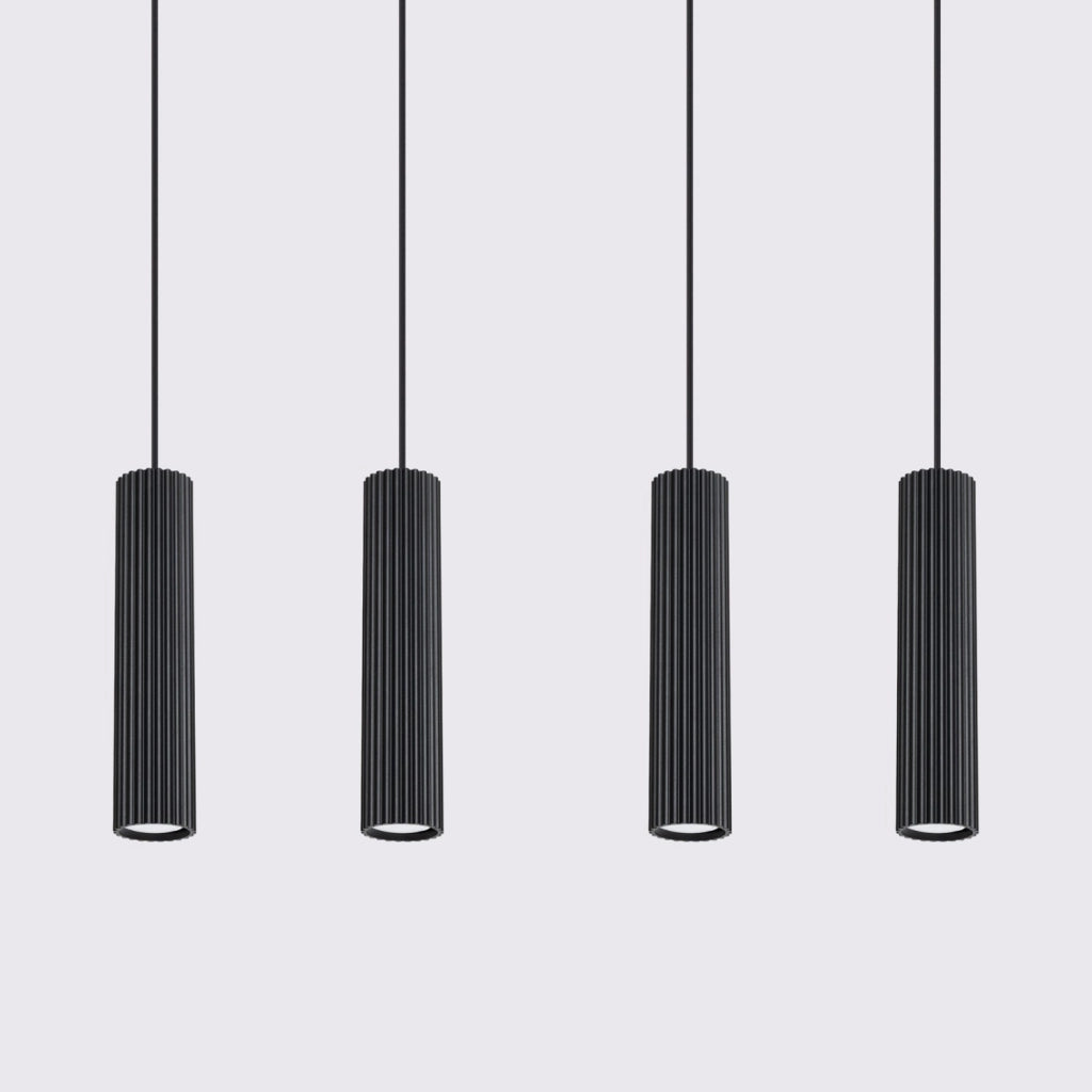 Lampada a sospensione KARBON 4L nera