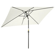 Ombrellone Rettangolare Pieghevole 2x3 m ¨C zephmum ¨C Bianco Crema, Alluminio, Poliestere