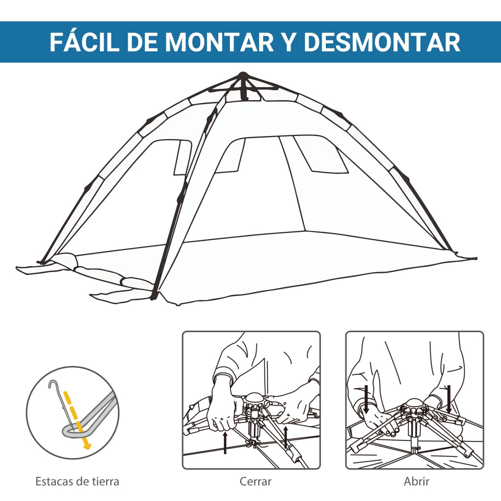 Tenda da Giardino Pop-up per 1-2 Persone ¨C Zephmum ¨C Azzurro 220x173x120 cm
