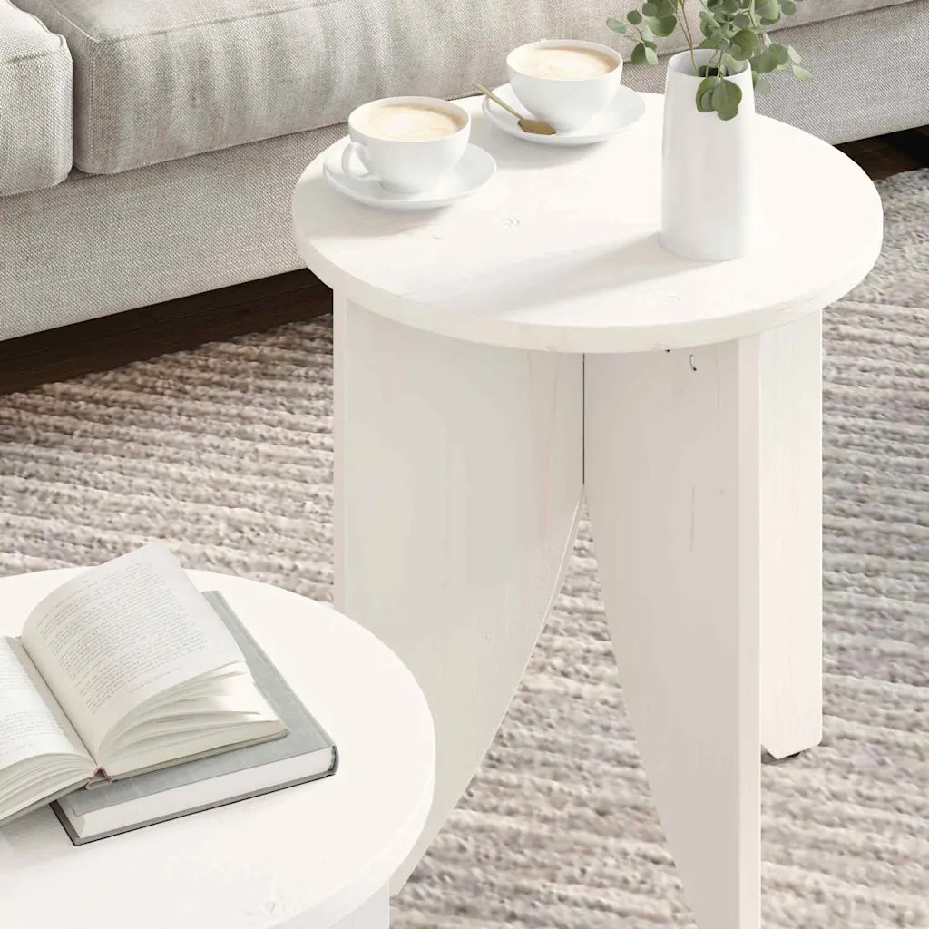 vidaXL Tavolino da salotto 2 pcs Bianco 41,5 x 41,5 x 44 cm