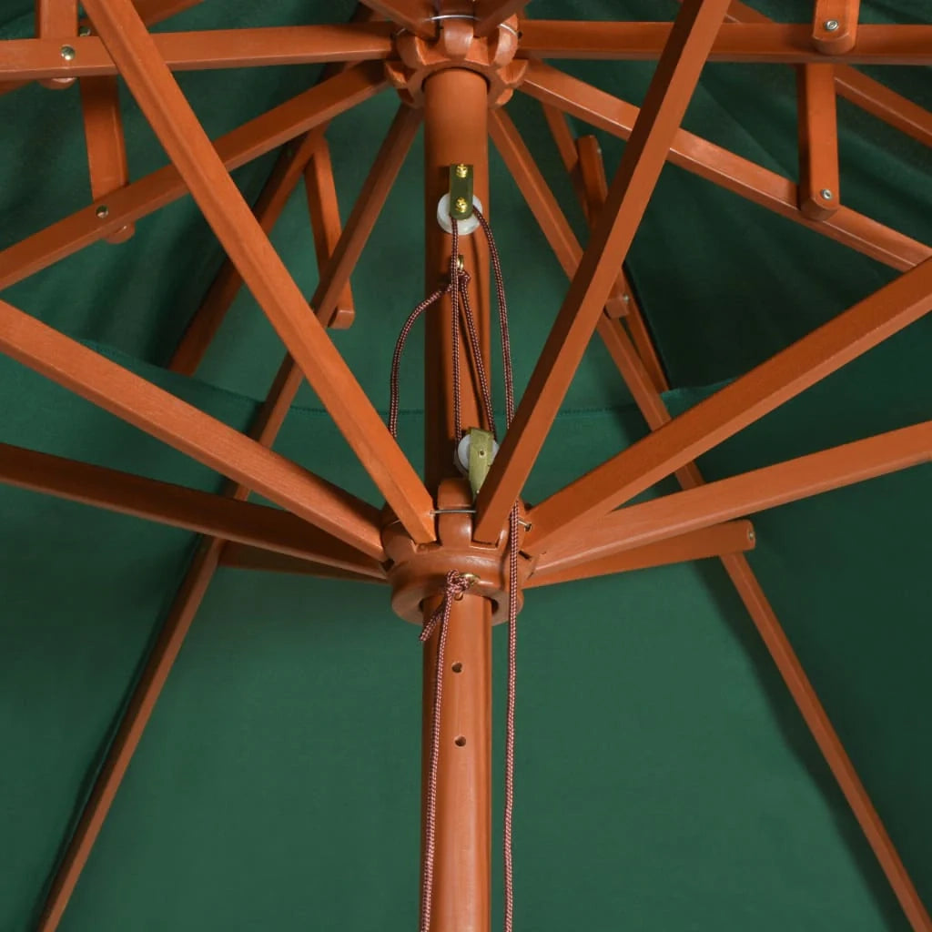 Ombrellone da terrazza 270 x 270 cm con palo in legno verde 02_0008414
