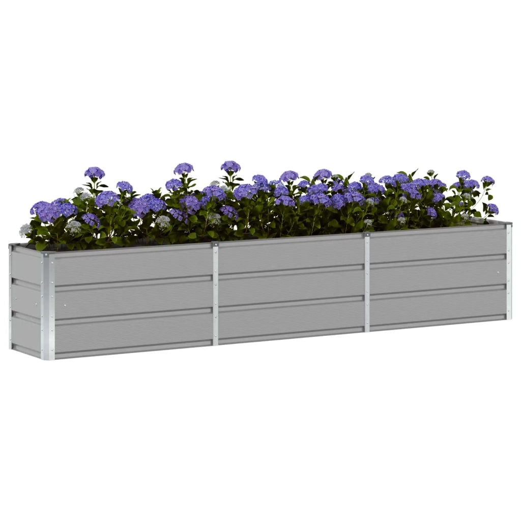 Fioriera | Cassetta per fiori | Vaso Grigio chiaro 240 x 40 x 45 cm Acciaio