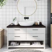 Piano Bagno Marrone Scuro 100x40x(2-6)cm Legno Trattatocod mxl 78906
