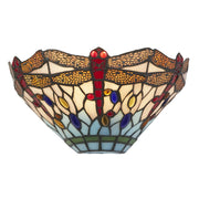 Applique Tiffany Libellula Acciaio Multicolor Vetro 1 Luce E14