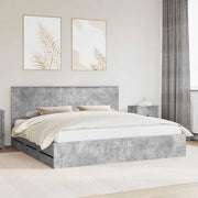 Struttura del letto con cassetto Grigio cemento 200 x 200 cm
